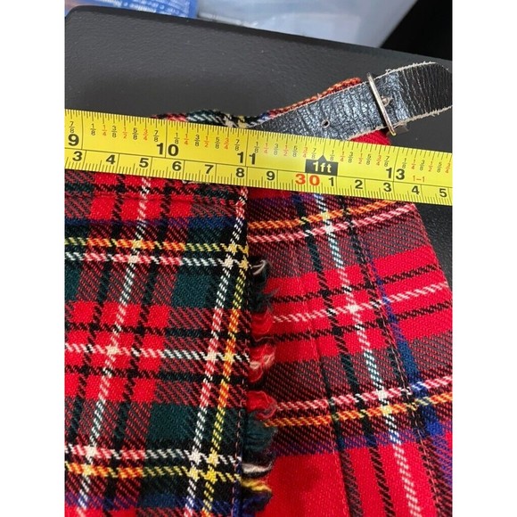 Vtg LAIRD PORTCH of SCOTLAND Red Tartan Plaid Wrap Kilt skirt Wool Skirt W 26 - Picture 13 of 15